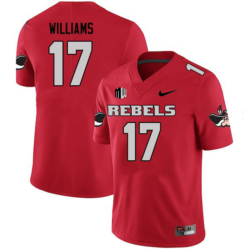 Men #17 Kris Williams UNLV Rebels College Football Jerseys Sale-Scarlet - Click Image to Close